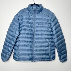 Marmot Womens 700 Fill Down Puffer Jacket Blue Lightweight Size XXL